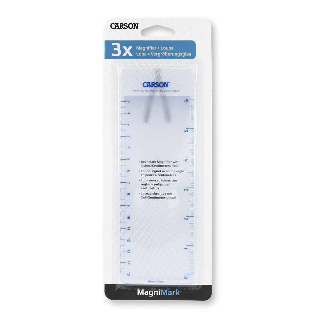 Carson MagniMark MM-22 3x Fresnel Bookmark Magnifier with Ruler
